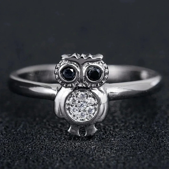 925 Silver Plated 3A CZ Cute Ring for Men Women, FB16FA1042 - Picture 3 of 6
